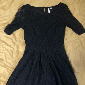 lauren conrad black polka dot mesh dress